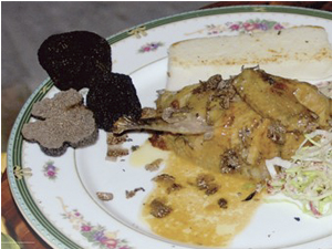 piccione, polenta e tartufo